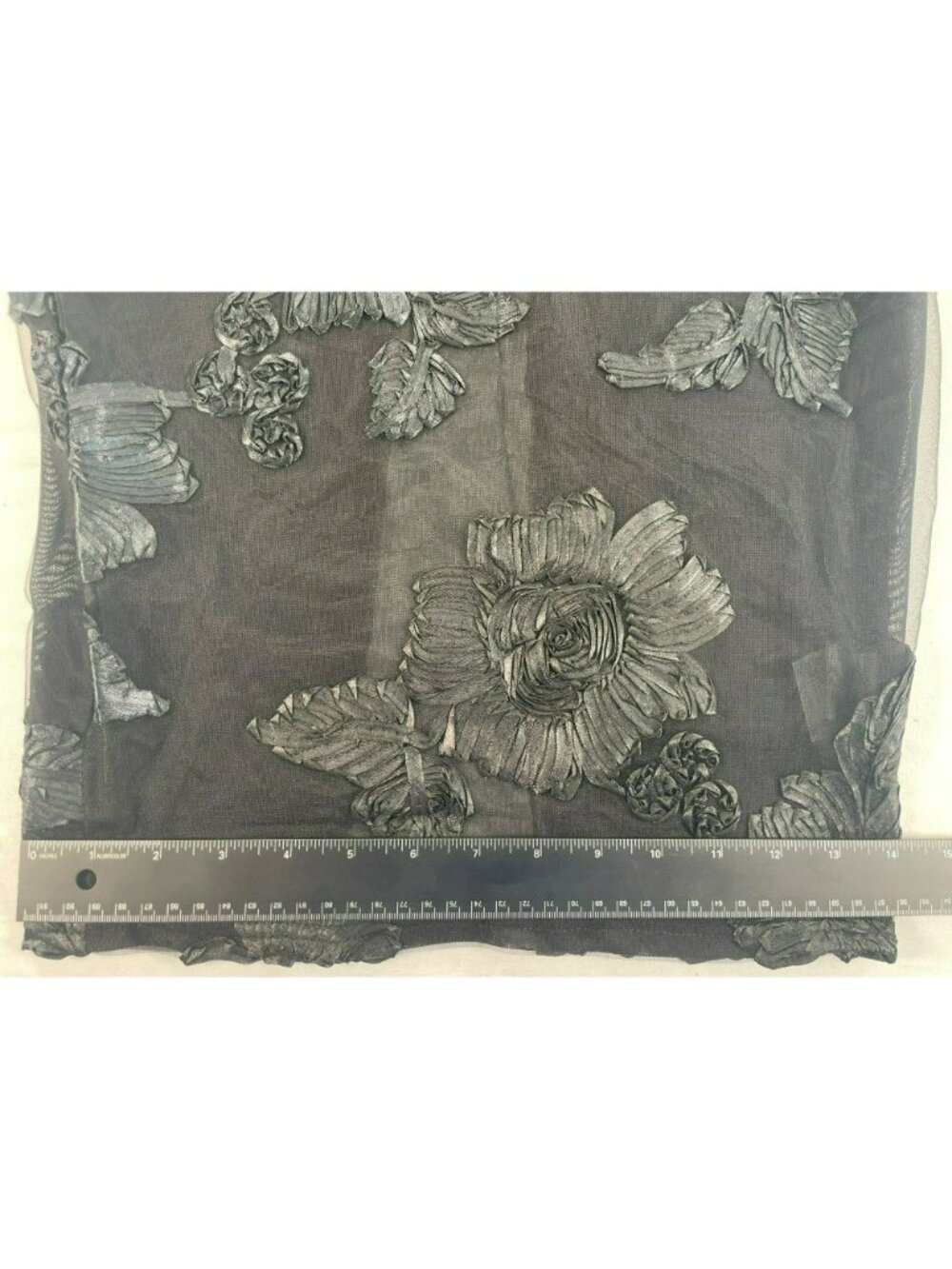 Murci Exclusive Mesh Floral Embroidered Column Maxi Skirt Black Sz UK12 US8 NEW - Picture 8 of 11
